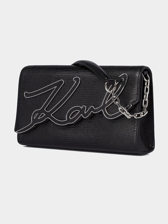 Leather bag with accentuating logo K/SIGNATURE - 4