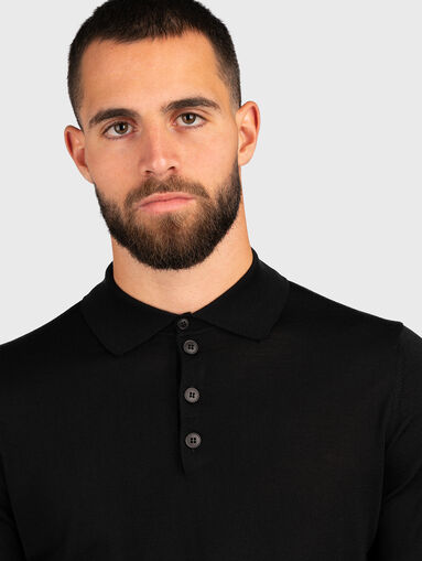 Wool polo shirt with logo embroidery - 3