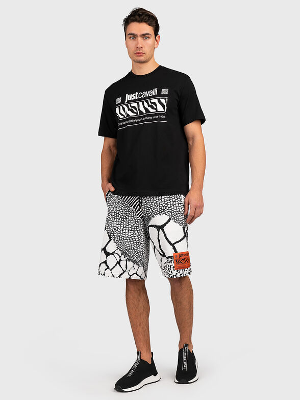 Cotton T-shirt with contrasting print - 2