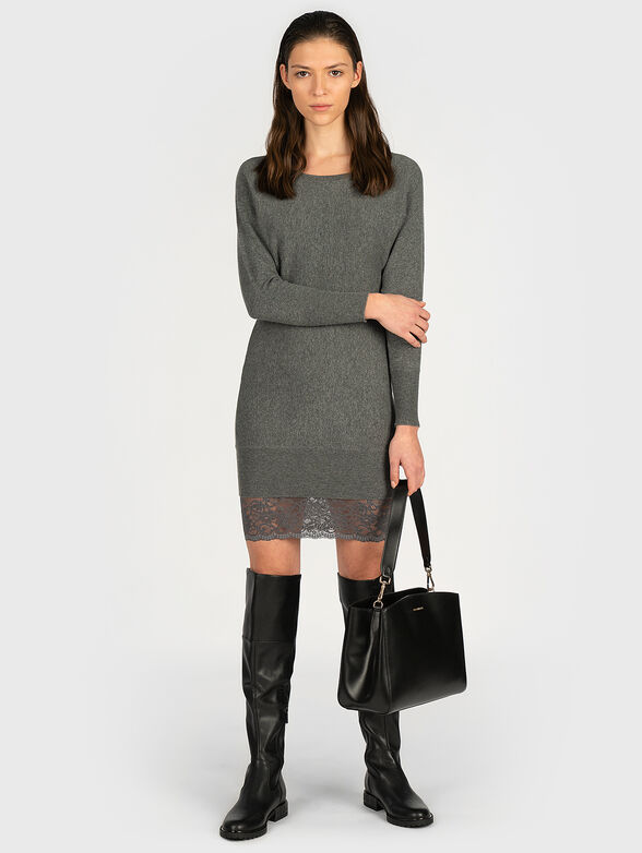 CELINE Knit dress with lace insert - 4