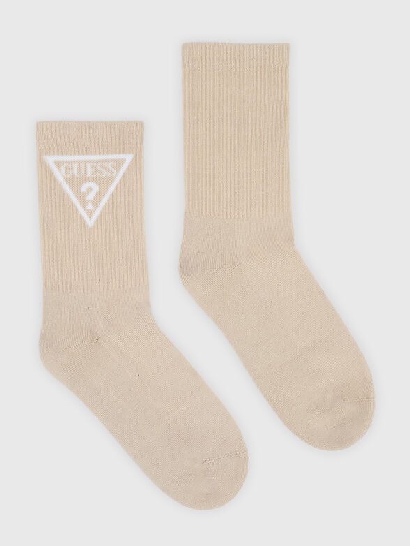 Pink socks with contrasting logo - 1