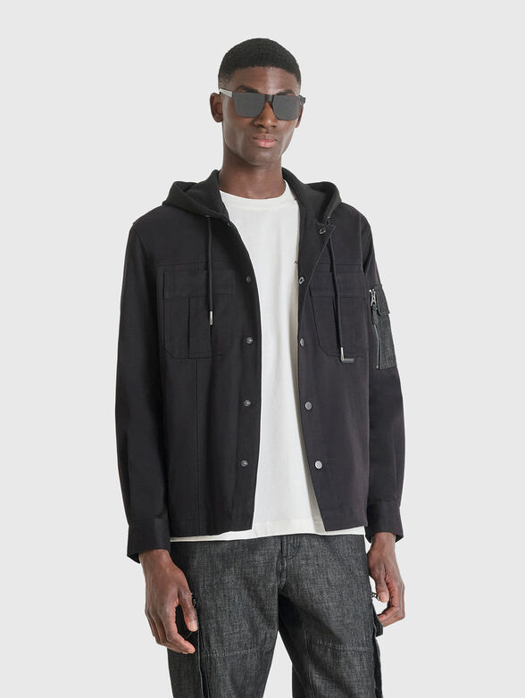 Hooded jacket with accent pockets - 3