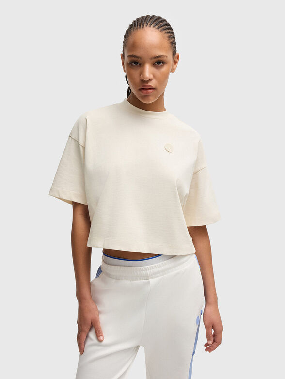 Round neck cropped T-shirt - 1