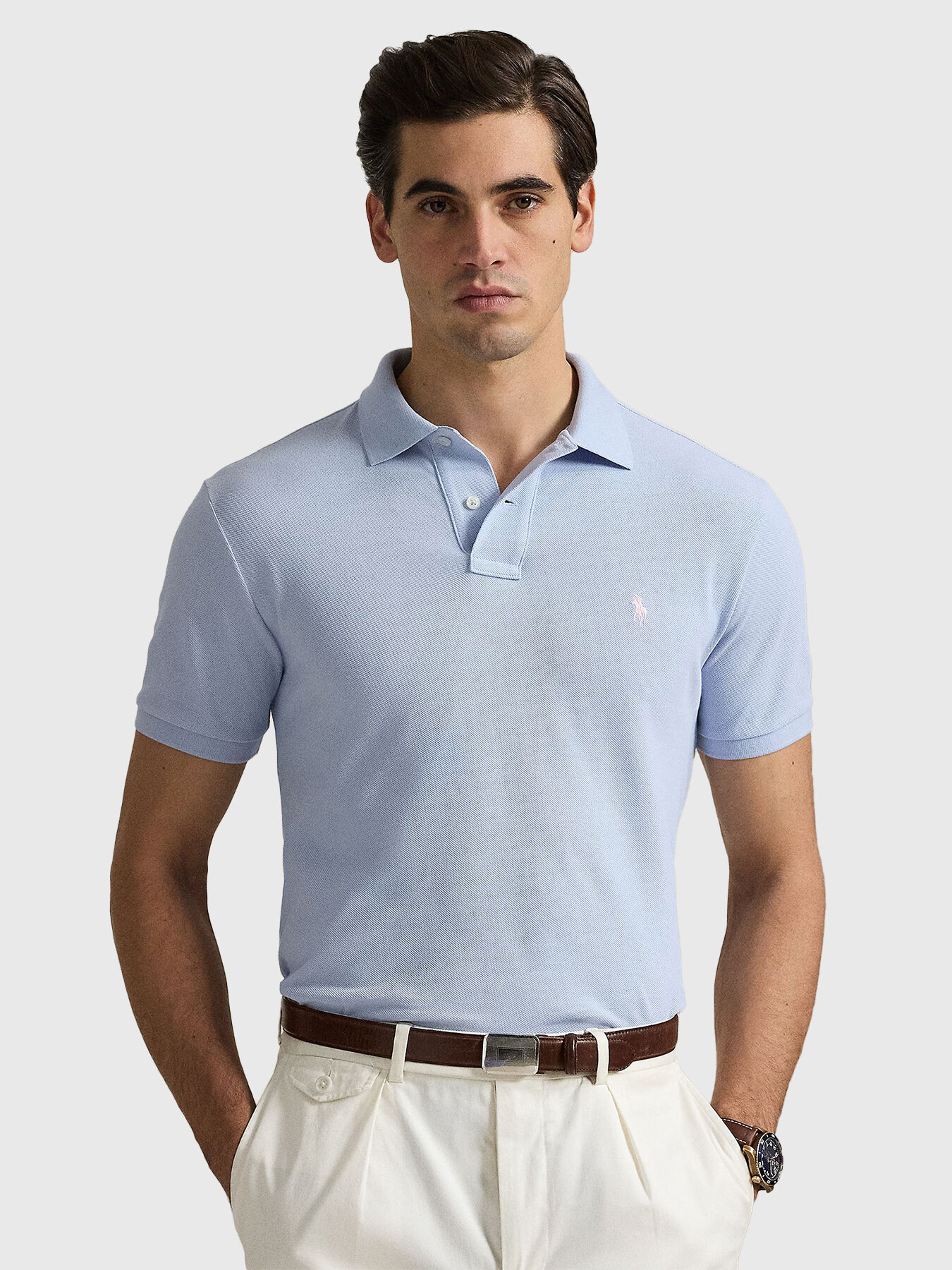 POLO RALPH LAUREN Men's Short Sleeve Knit Pima Polo Tuscan