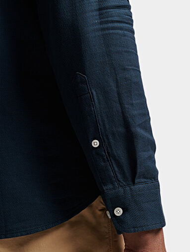 Dark blue cotton shirt - 5
