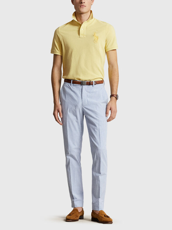 Yellow polo shirt with logo embroidery - 1
