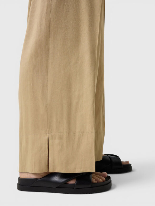 Candy linen blend pants in beige - 3