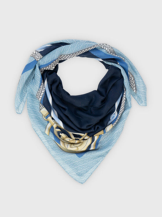 Квадратен шал с многоцветен принт - 1