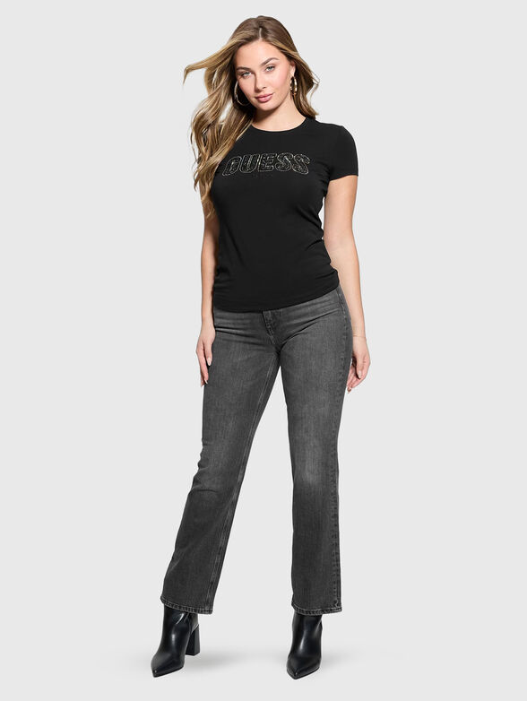Black slim cotton T-shirt with logo - 2