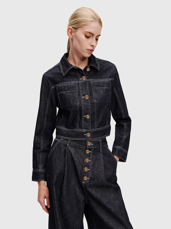 Скъсено дънково яке  - 1