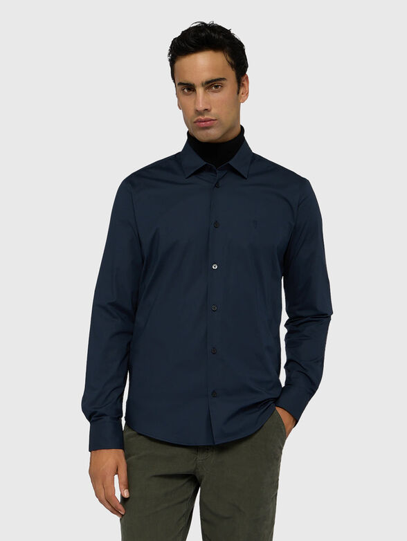 Cotton shirt with logo embroidery - 1