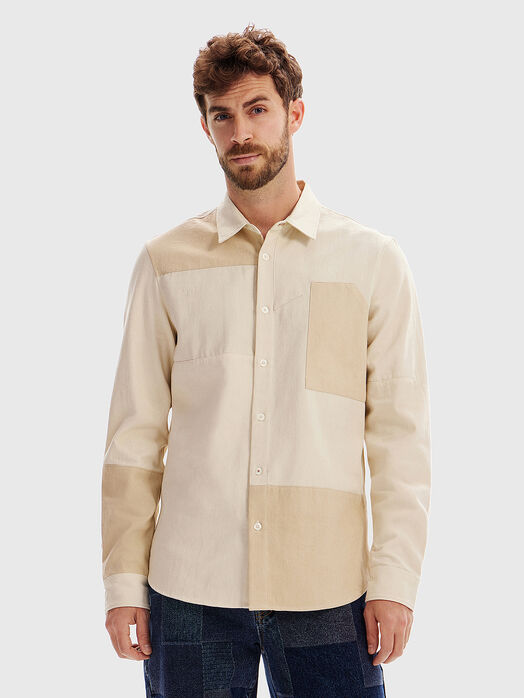 Cotton shirt in beige color