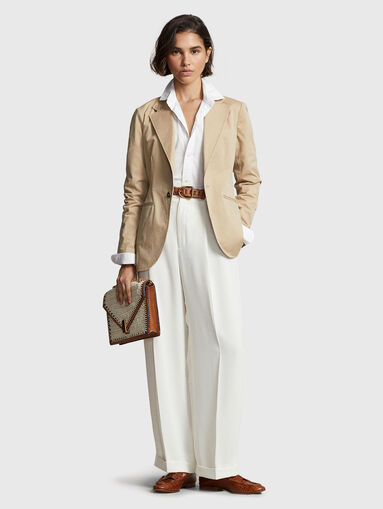 Beige cotton blend jacket - 5