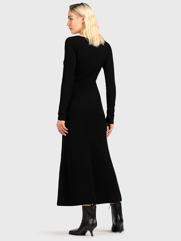 Black wool blend dress - 2