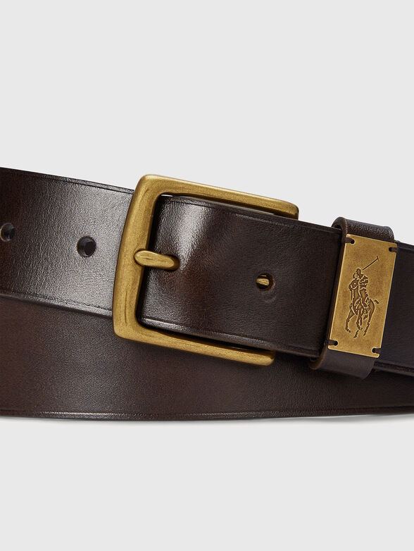 Leather belt with logo detail - 2