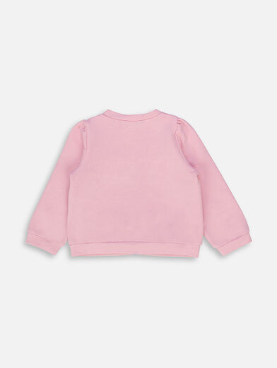 Pink sweatshirt with logo from applied rhinestones - 2