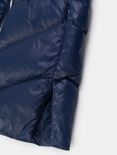Quilted blue jacket with hood - 5
