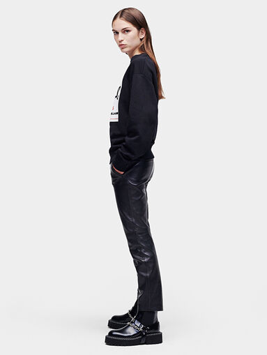 Black sweatshirt with logo print - 3