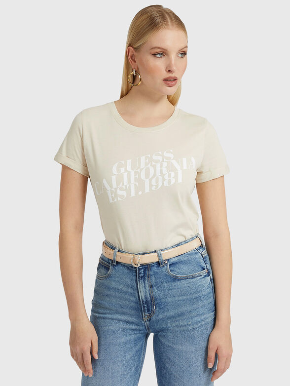 AURELIA cotton T-shirt with logo lettering - 1