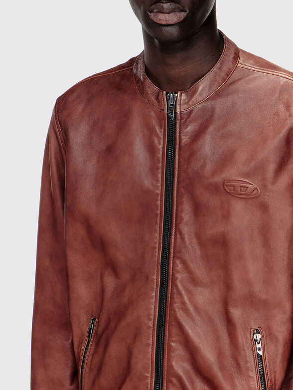 L-TAD-BKBX leather biker jacket with accent back - 3