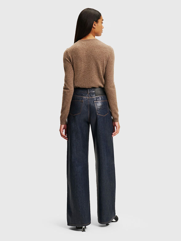 Coated wide leg jeans in dark blue - 1