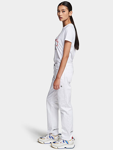 Straight leg jeans in white color - 4