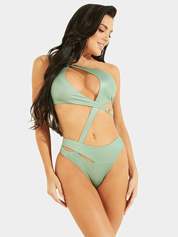 One-piece swimsuit in light green color - 1