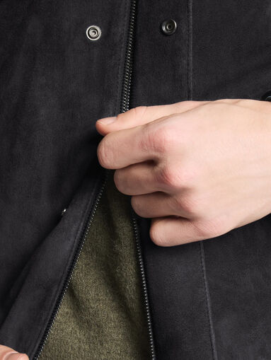 Suede jacket with a zip - 5