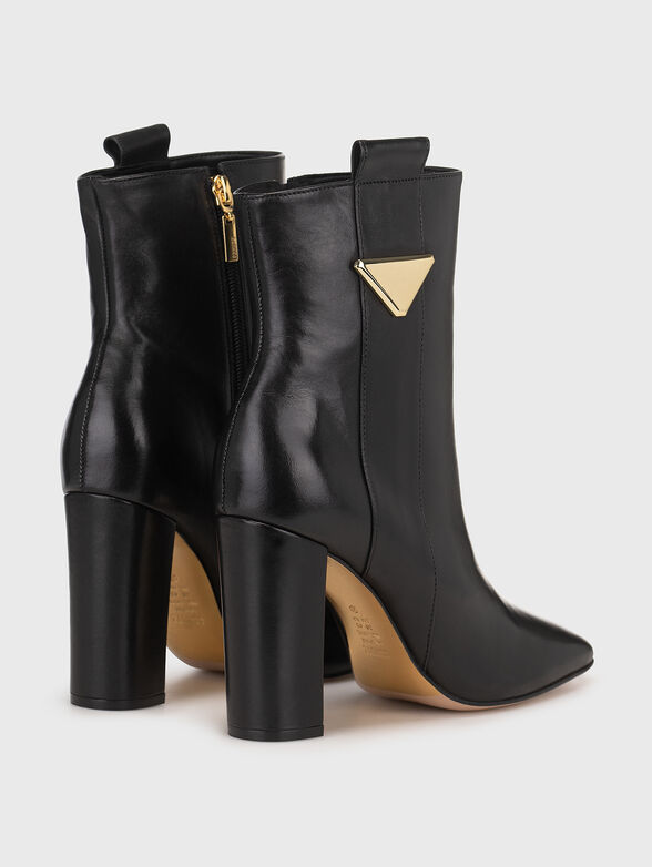 Leather ankle boots with golden detail  - 3