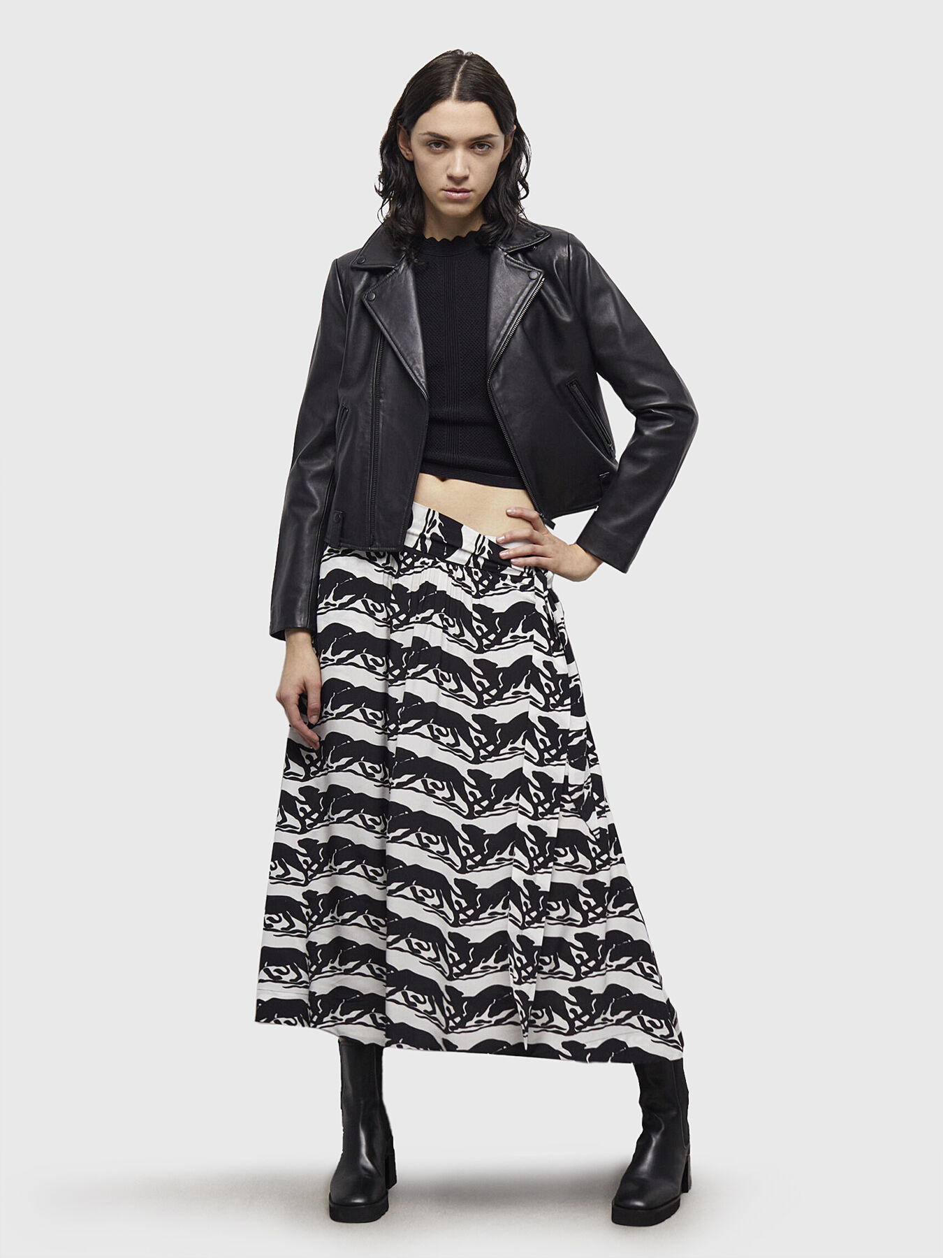 Long skirt with contrasting print brand THE KOOPLES
