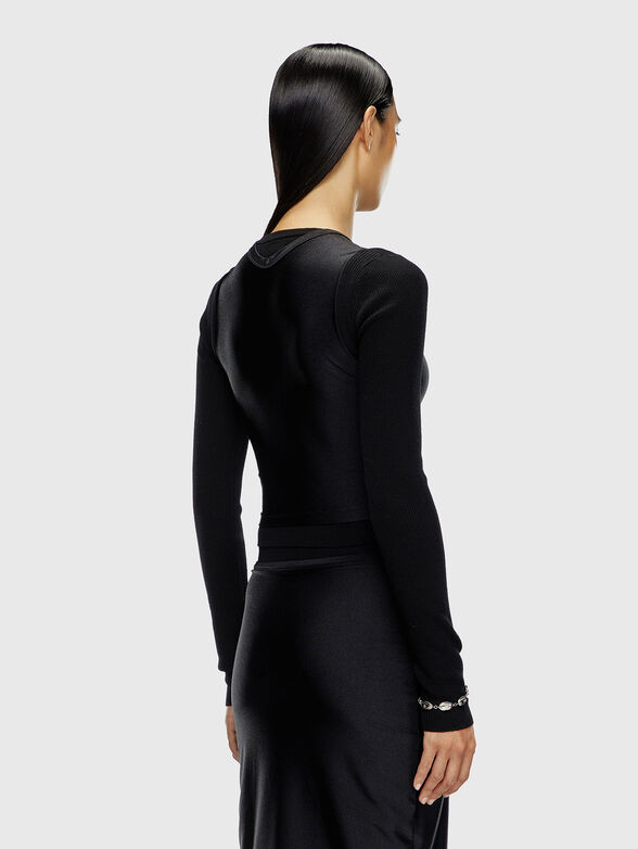 Cropped  cardigan in black - 3