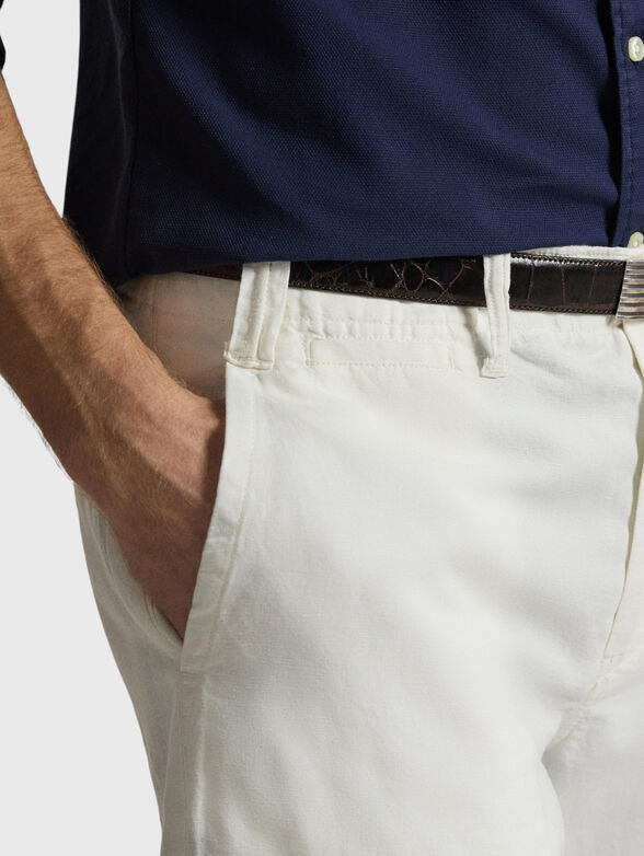 Cotton and linen shorts - 3