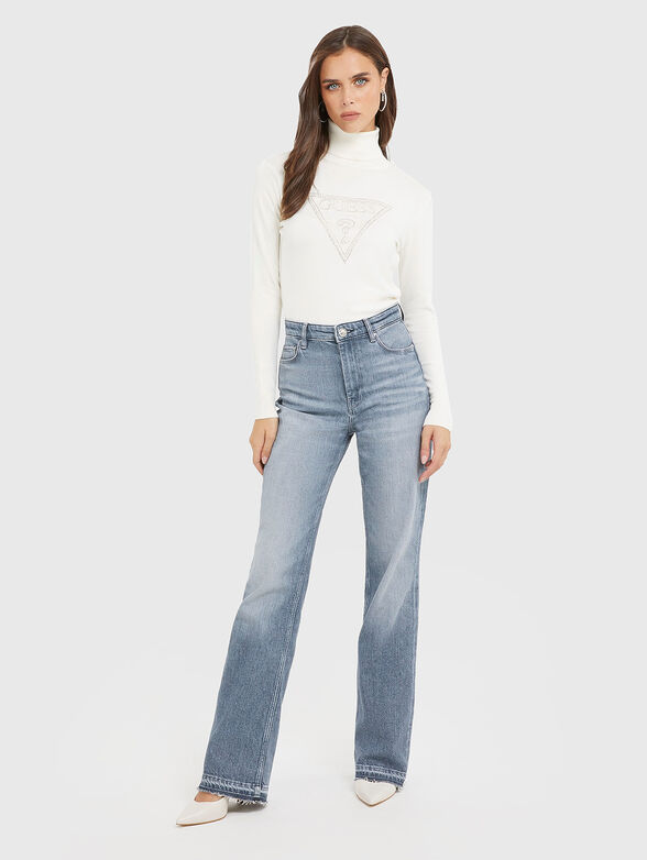 Sweater with polo collar and contrast logo - 2