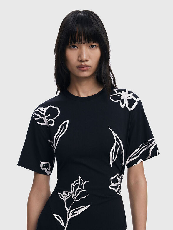 CALMA cotton midi dress with print - 4