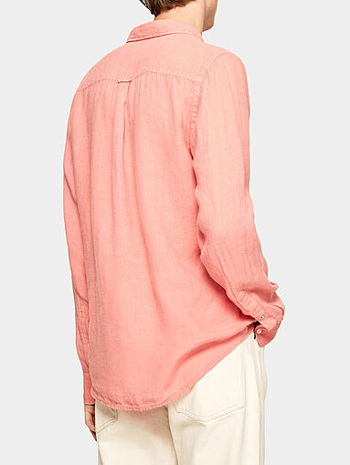 ADDISON linen shirt in coral color - 3