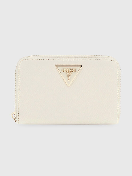 LAUREL beige  wallet with triangular logo accent - 1