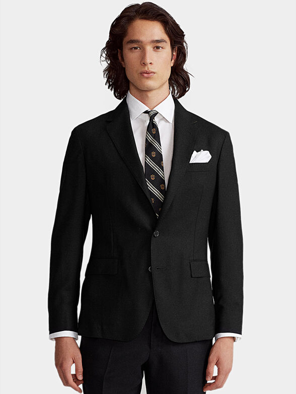 Black blazer with classic lapel - 1