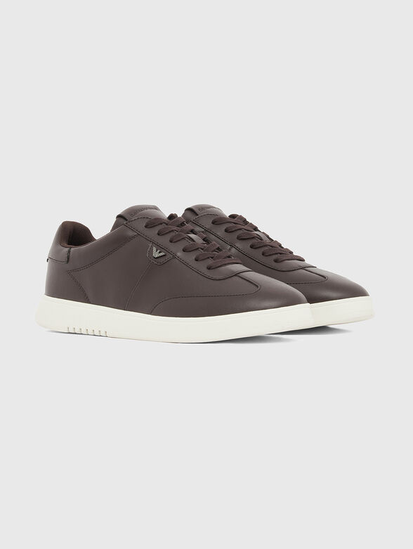 Genuine leather sneakers with a logo - 2
