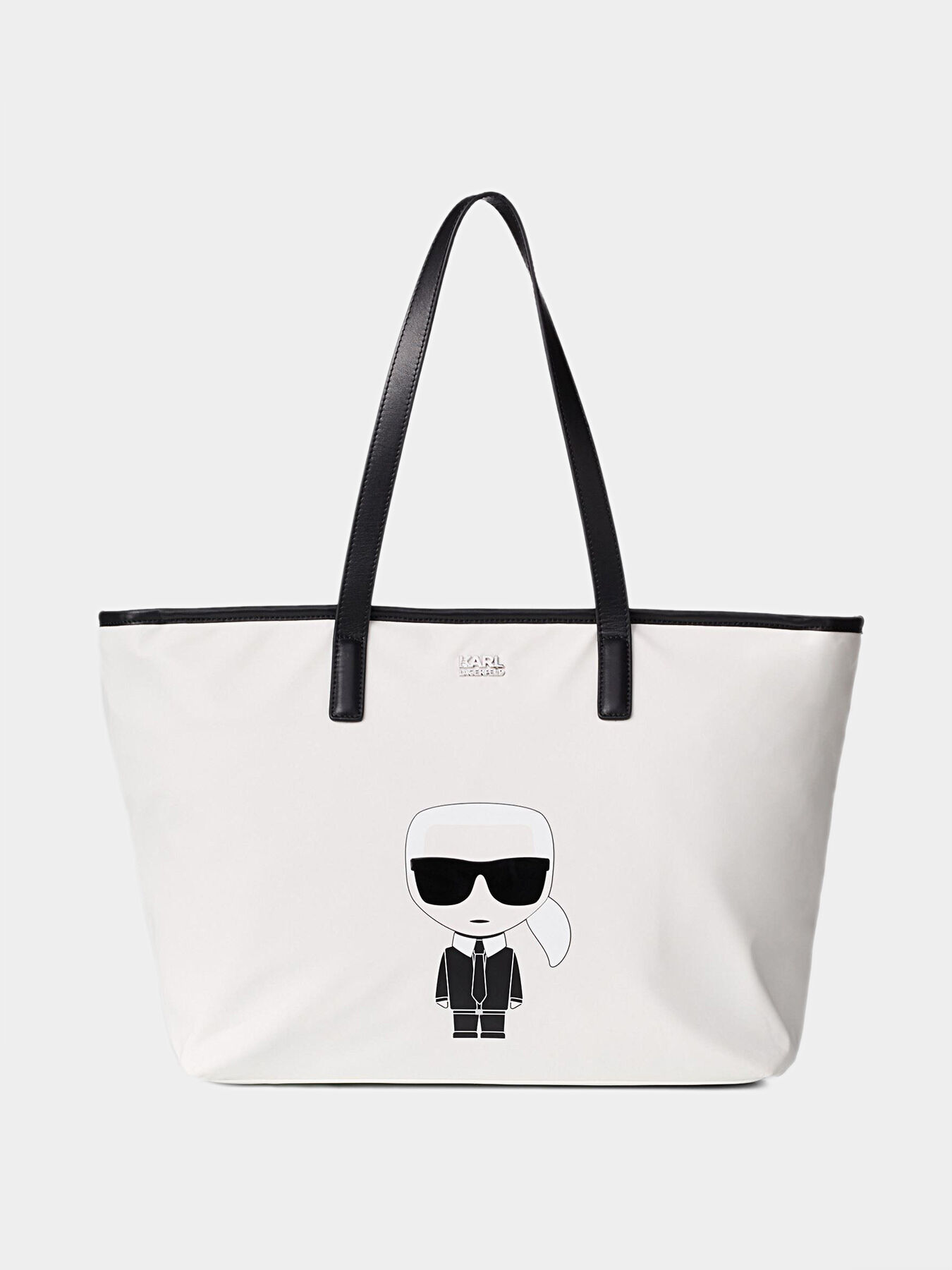K IKONIK White tote bag brand Karl Lagerfeld Globalbrandsstore en