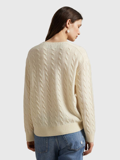 Cable wool-cashmere crewneck jumper - 3