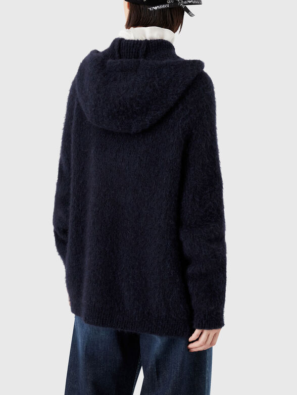 Wool blend cardigan with hood - 3