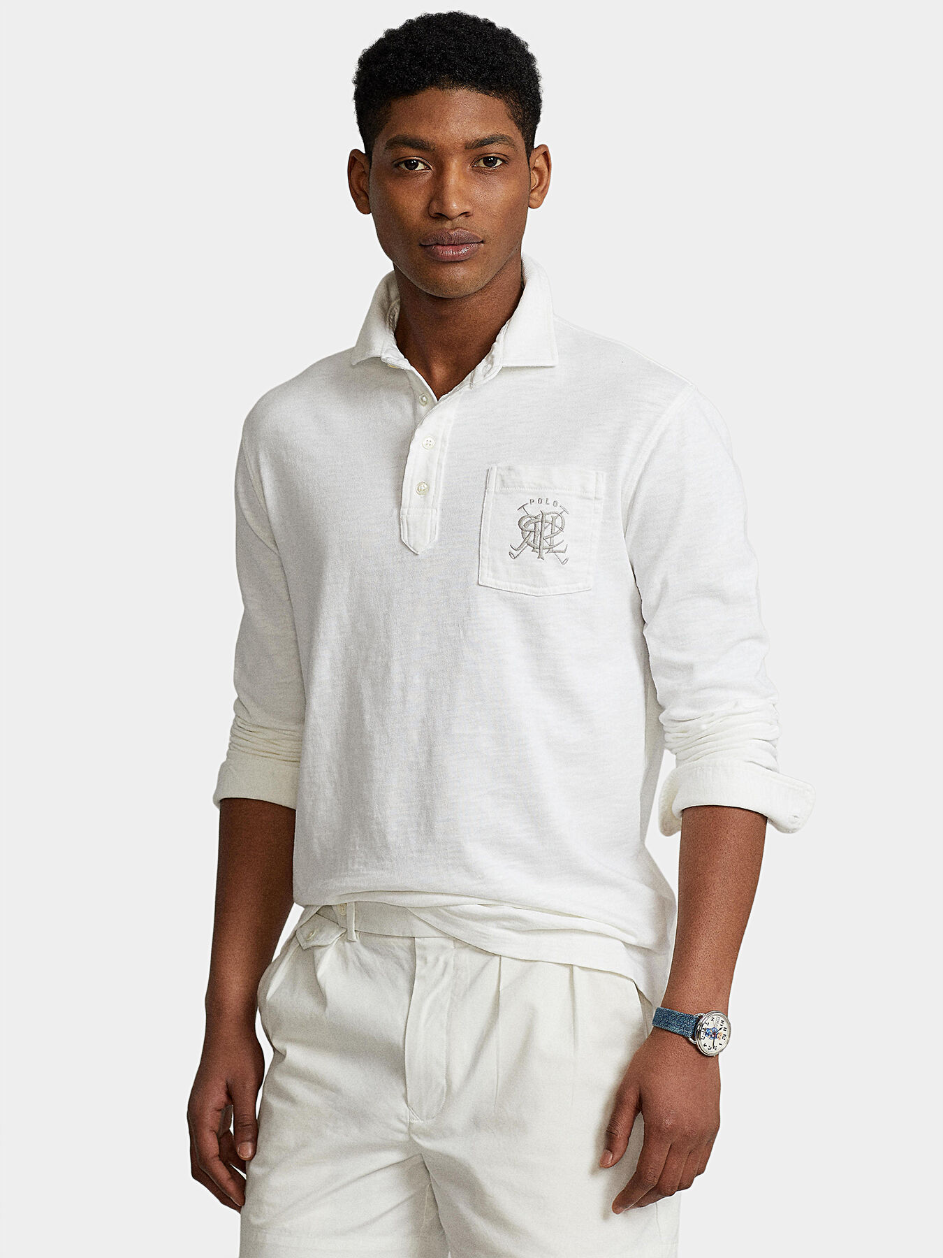 Long sleeve cotton rugby shirt brand POLO RALPH LAUREN Globalbrandsstore en