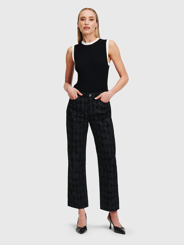 Black jeans with logo print - 1