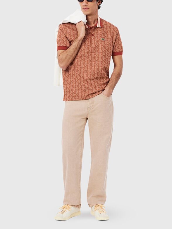 Polo shirt with accent collar in green - 2