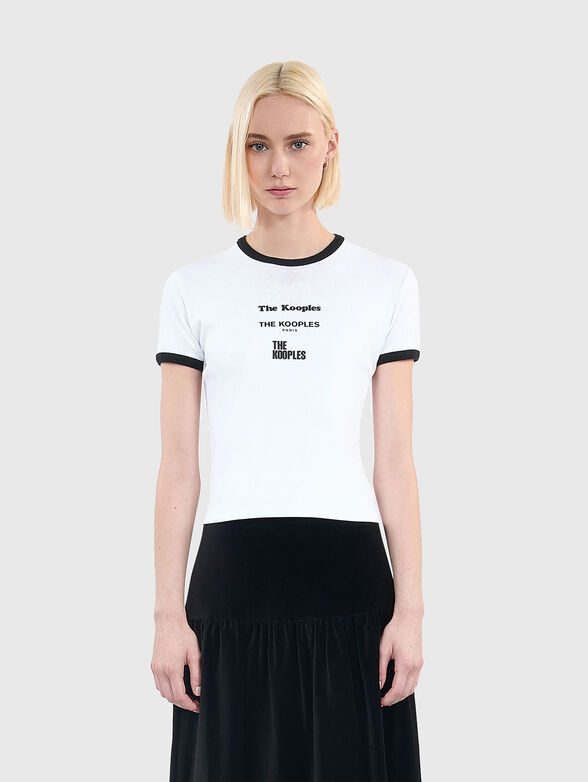 White T-shirt with contrasting print - 0