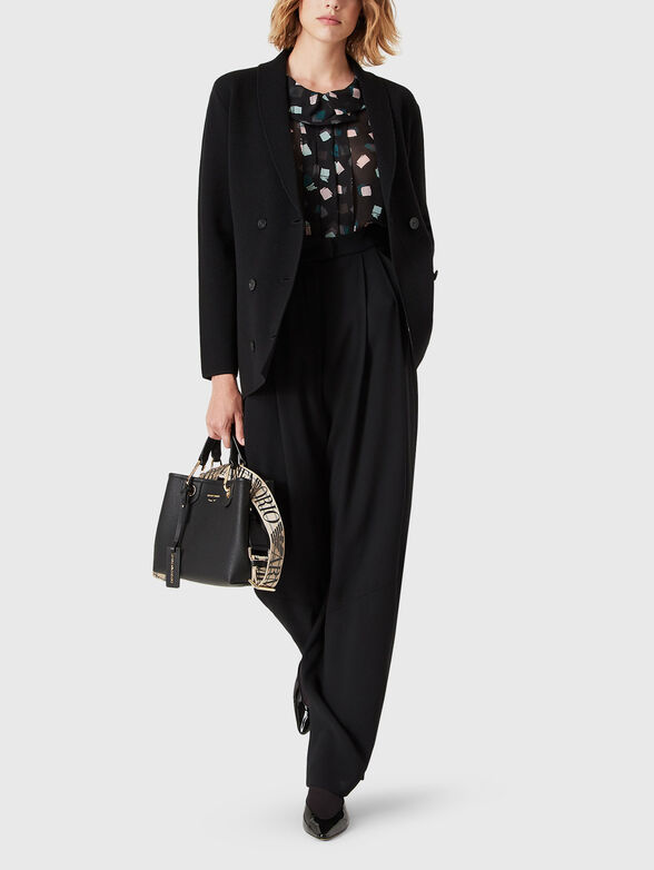 Blouse with sheer effect and accent print - 2