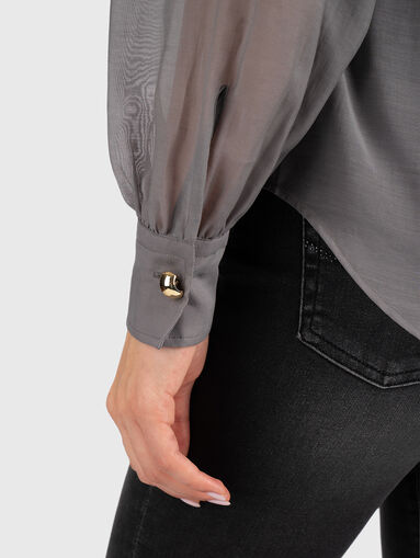 ELEGANT shirt with accent ribbon - 4