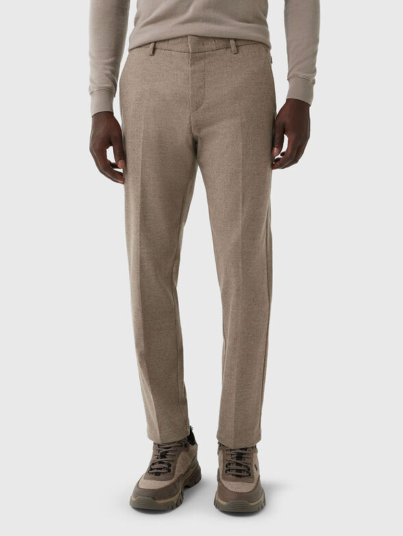 RILEY slim fit wool blend trousers with pockets - 1