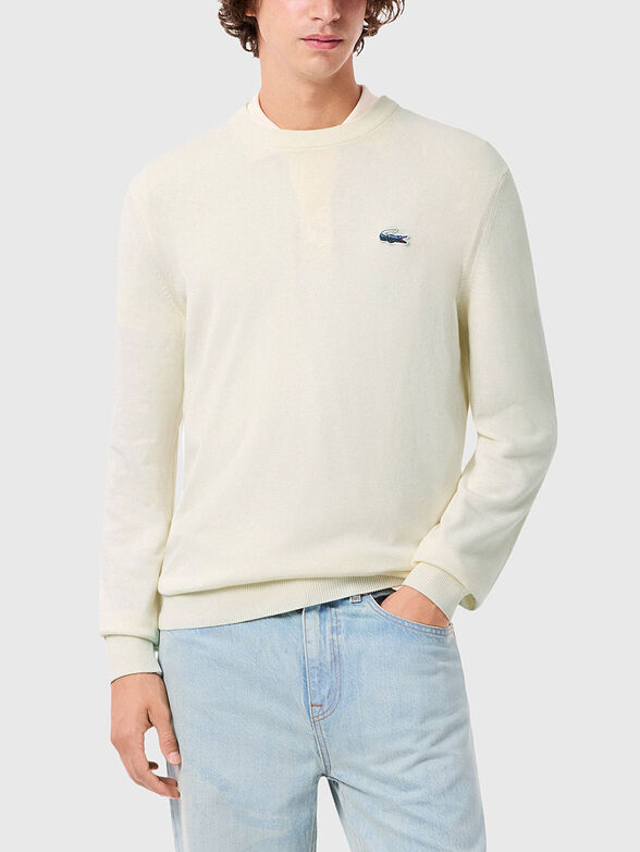 Cotton sweater with logo detail - 1