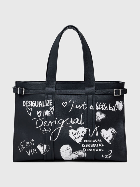 Голяма чанта с акцентен принт - 1